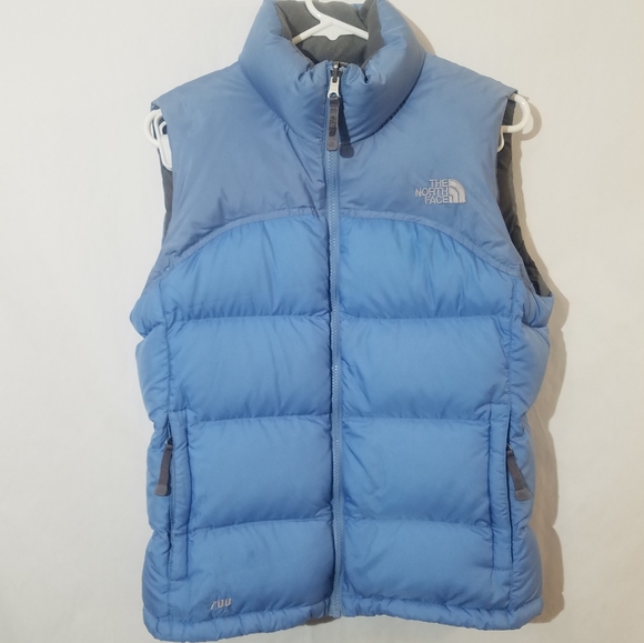 north face light blue puffer